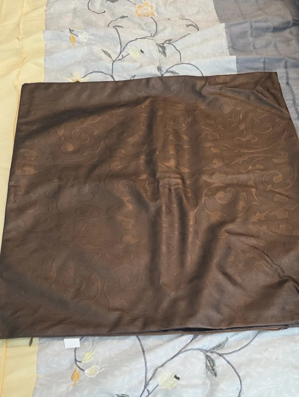 Classic Brown 22x22 Leather Like Pillow Shams- Set Of 2